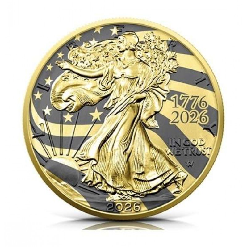 USA 2026 American Eagle 999 1oz Golden Ring Coin GOLD AND SILVER BULLION