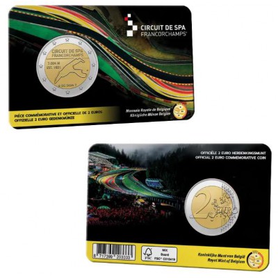 Belgium 2 Euro 2025 Spa Francorchamps circuit F1 Coin card