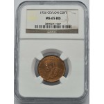 Ceylon Cent 1926 KGV Red UNC coin NGC MS65 RD WORLD COINS