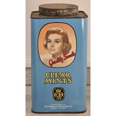 Cyprus Vintage 1960's Mint Sweets Large metal Tin
