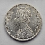 British India Silver 1 rupee 1892 C Victoria Gothic style WORLD COINS