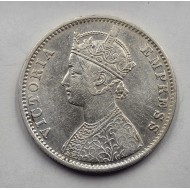 British India Silver 1 rupee 1892 C Victoria Gothic style