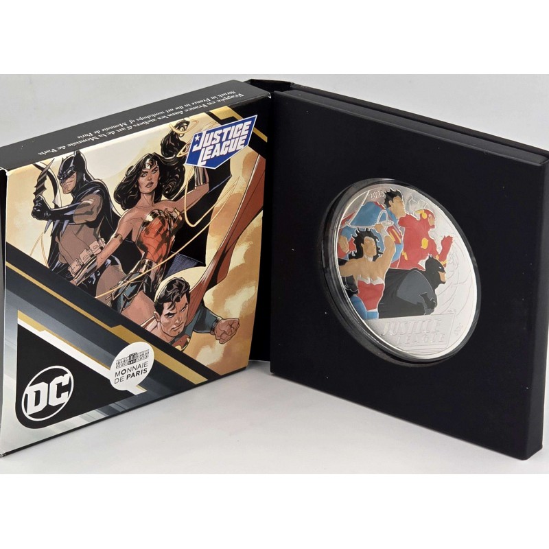 France 2025 JUSTICE LEAGUE DC Comics Silver Coin 100€ Euro WORLD COINS