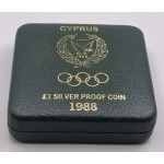 CYPRUS 1988 SILVER PROOF COIN 1 POUND OLYMPIC GAMES SEOUL WORLD COINS