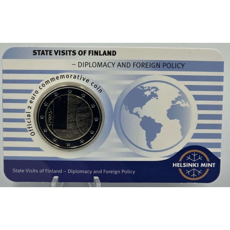 Finland 2025 Diplomacy and Foreign Policy 2 euro UNC coin card WORLD COINS