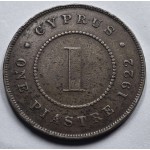 CYPRUS 1 PIASTRE 1922 COIN OF KGV RARE IN VF WORLD COINS