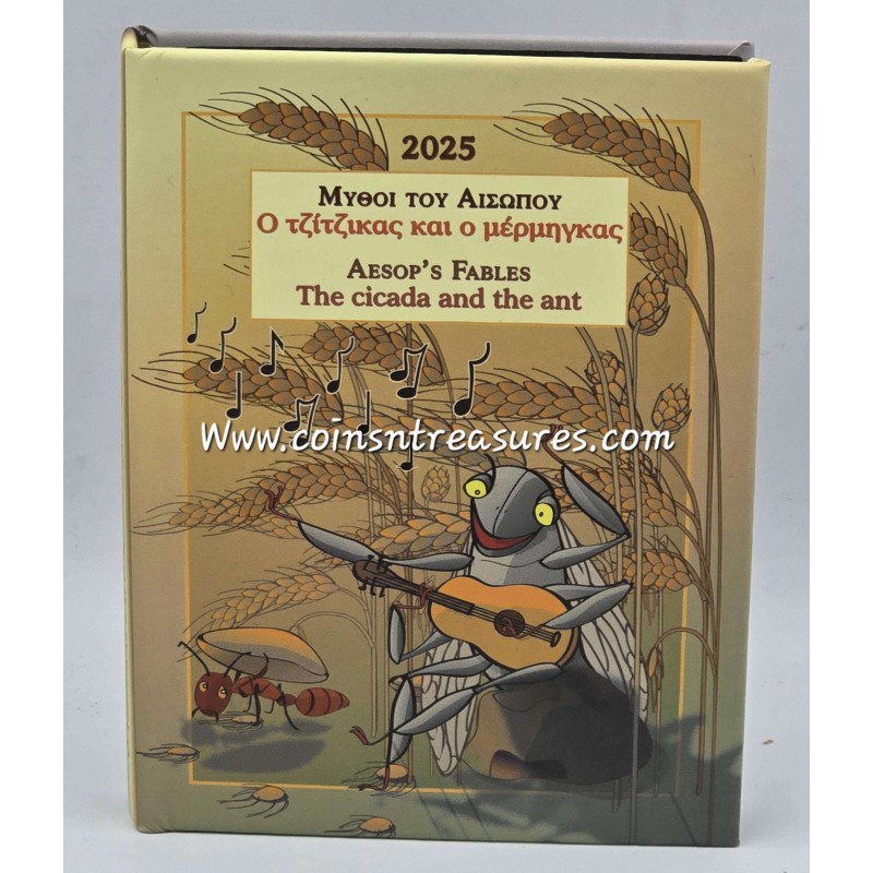 GREECE 2025 AESOPS MYTHS THE CICADA AND THE ANT COIN WORLD COINS
