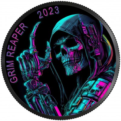 GRIM REAPER Cyberpunk 1 Oz Silver Coin 5$ Canada