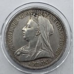 GREAT BRITAIN 1893 CROWN SILVER COIN QUEEN VICTORIA LVI AU WORLD COINS