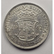 South Africa 2.5 Shilling silver coin KGVI 1942