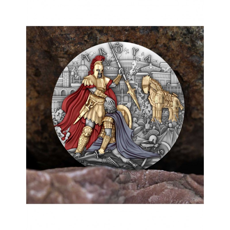 TROYA Greek mythology 2 Oz Silver Coin 5$ Niue 2024 GOLD AND SILVER BULLION