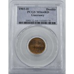Guernsey Edward VII 1903 H Double Coin PCGS MS64 RD Top Pop WORLD COINS