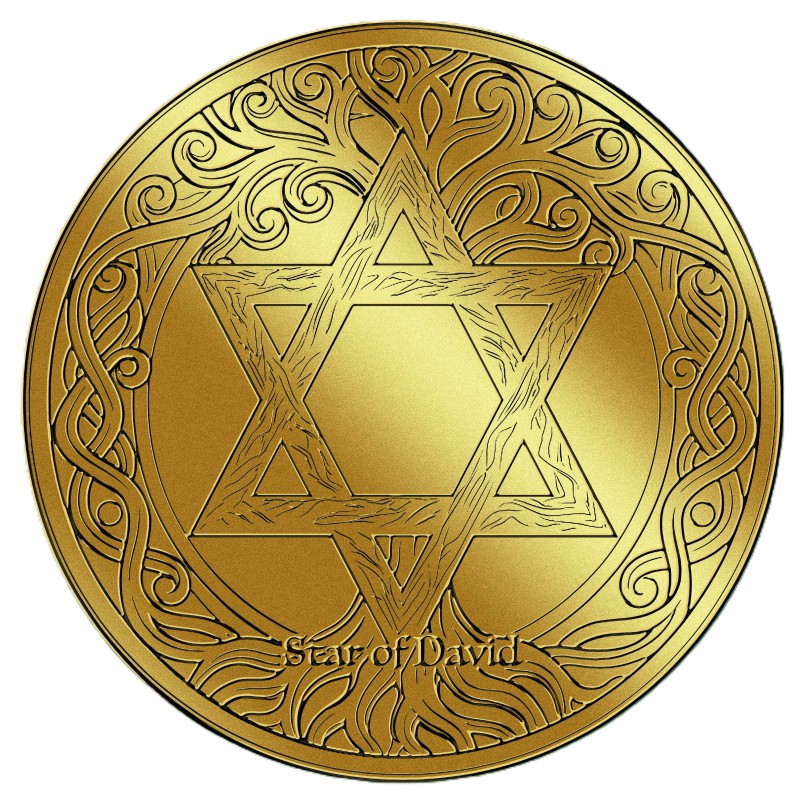 STAR OF DAVID 1/1000 Gold Coin 12$ Liberia 2026 GOLD AND SILVER BULLION