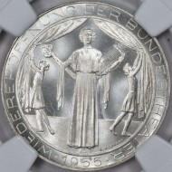 AUSTRIA 1955 SILVER 25 SCHILLING VIENNA THEATER NGC MS67
