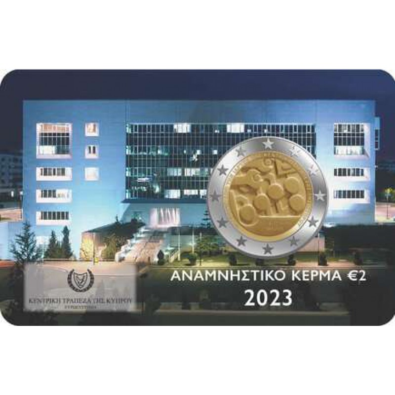 Cyprus 2023 Central bank 2 euro BU in Coin card WORLD COINS