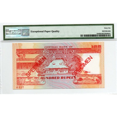 AFRICA SEYCHELLES 1989 100 RUPEES SPECIMEN P35s PMG 66EPQ