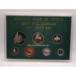 CYPRUS 1982 YEAR LAST MILS PROOF COIN SET IN OFFICIAL CASE WORLD COINS