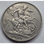 GREAT BRITAIN UK 1896 CROWN SILVER COIN QUEEN VICTORIA WORLD COINS