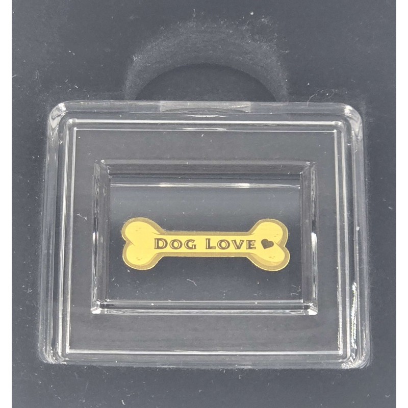 Dog Love 1/1000 Oz 999 Gold Bone Coin 3000 Francs Chad GOLD AND SILVER BULLION