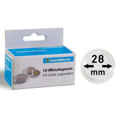 Leuchtturm Coin capsules for coins Ø 28 mm pack of 10