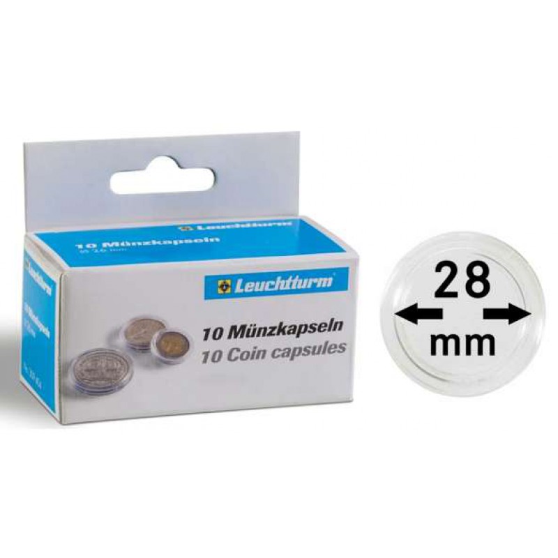 Leuchtturm Coin capsules for coins Ø 28 mm pack of 10 ACCESSORIES & SUPPLIES