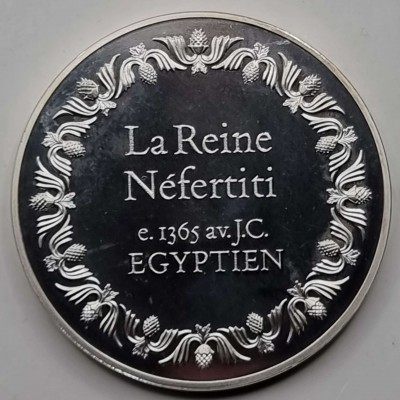 FRANKLIN MINT 100 Greatest Masterpieces Silver Proof Coin Series - Queen Nefertiti - 1365 B.C
