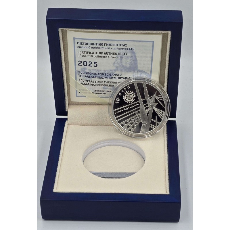 GREECE 2025 BOUBOULINA SILVER PROOF 10 EURO COIN WORLD COINS