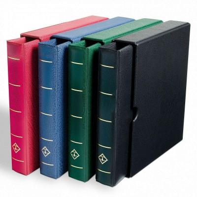 Optima Red F Coin Album binder incl. slipcase and Pages up to 42mm