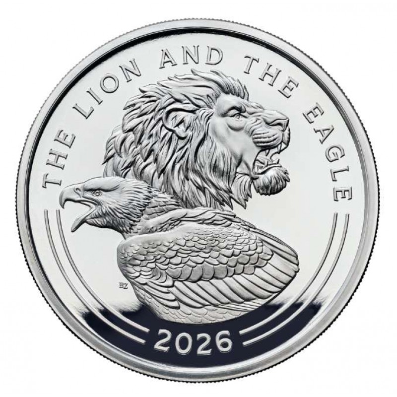 UK The Lion and The Eagle 2026 1oz Silver Proof Coin GOLD AND SILVER BULLION