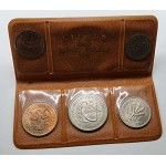 CYPRUS 1955 UNC SET OF LAST COINS OF BRITISH ADMINISTRATION QEII IN ORIGINAL WALLET WORLD COINS