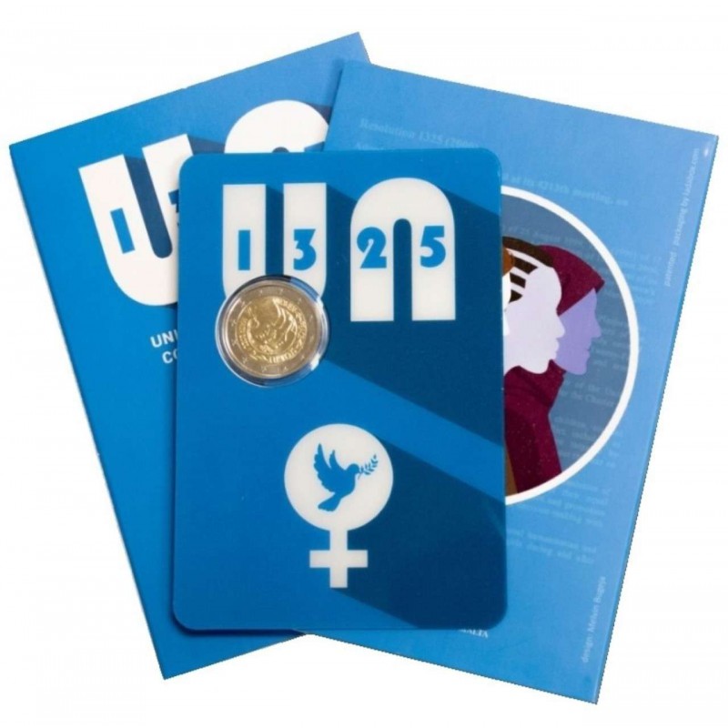Malta 2022 2 Euro UN Women Peace and Security coin card WORLD COINS