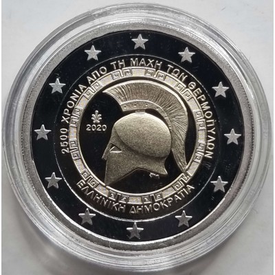GREECE 2020 PROOF 2 EURO COIN Battle of Thermopylae King Leonidas Sparta