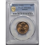 Ethiopia 10 cents 1936 (1943) RED UNC PCGS MS64 RD WORLD COINS
