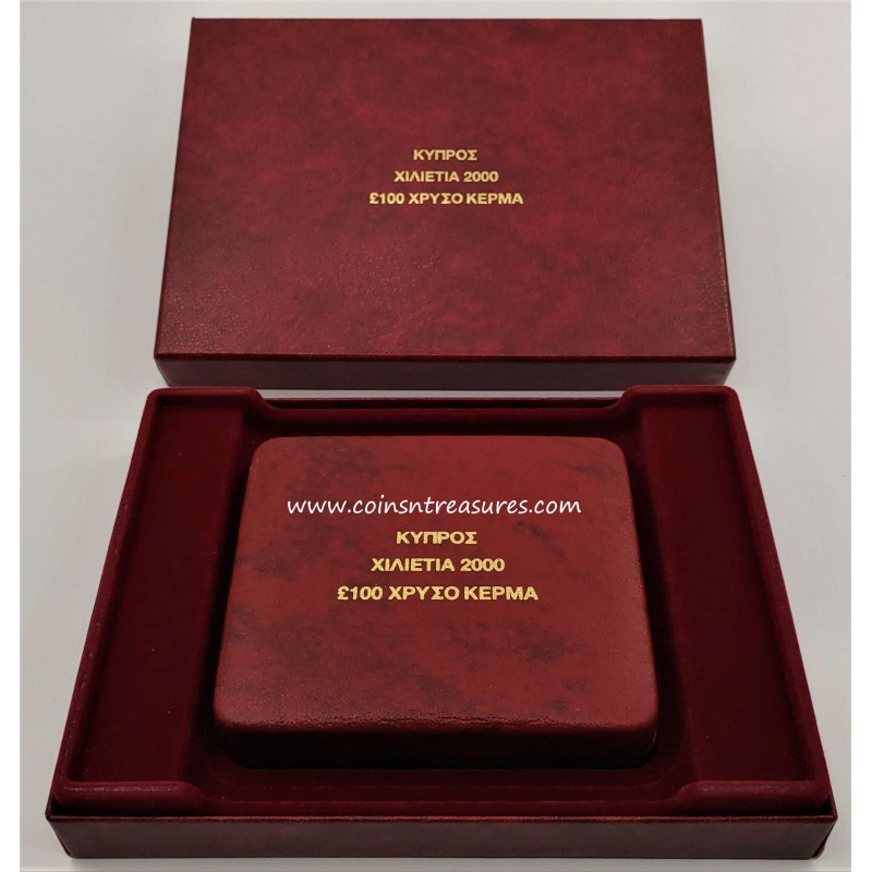 CYPRUS 2000 PROOF 100 POUNDS GOLD TALENT MILLENIUM WORLD COINS