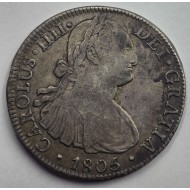 MEXICO 8 REALES SILVER COIN CAROLUS IIII 1805