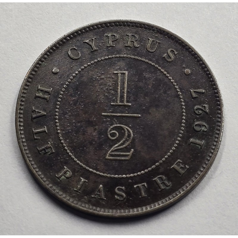 CYPRUS 1/2 PIASTRE COIN 1927 KGV VF-EXF WORLD COINS