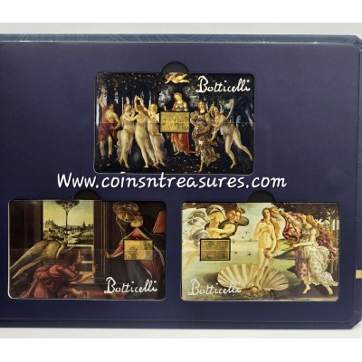 Botticelli collection 1/1000 Oz .999 Gold 3 coin cards Album