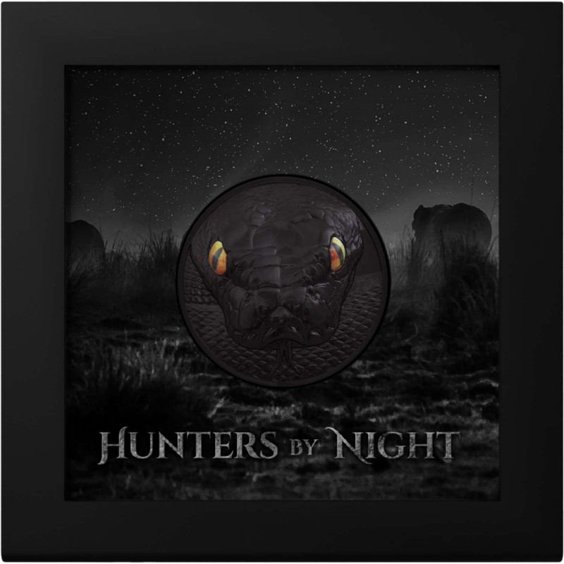 PYTHON Hunters by Night 5 Oz Silver Coin 20$ Palau 2022 GOLD AND SILVER BULLION