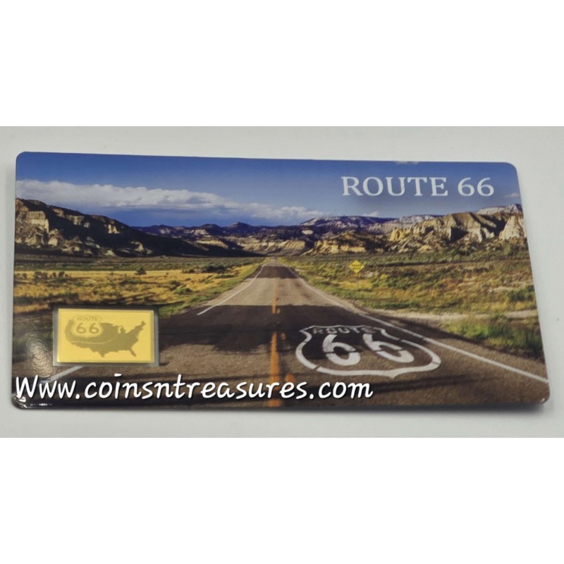 USA Route 66 1/1000 Oz .999 Gold in Coin card 2026 GOLD AND SILVER BULLION