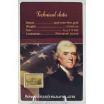 Presidents of the USA Thomas Jefferson 1/1000 Oz Gold Coin GOLD AND SILVER BULLION