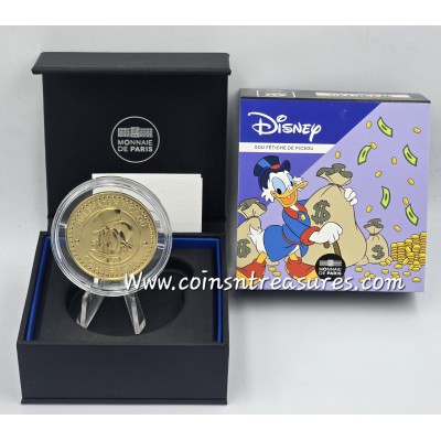 France 2026 Scrooge McDuck Gold plated Lucky Dime coin