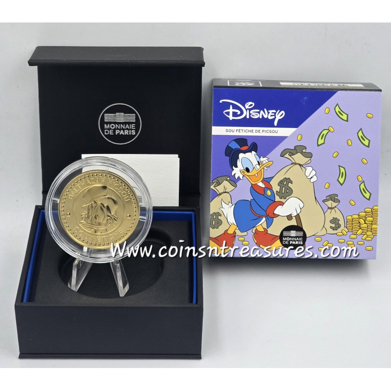 France 2026 Scrooge McDuck Gold plated Lucky Dime coin WORLD COINS