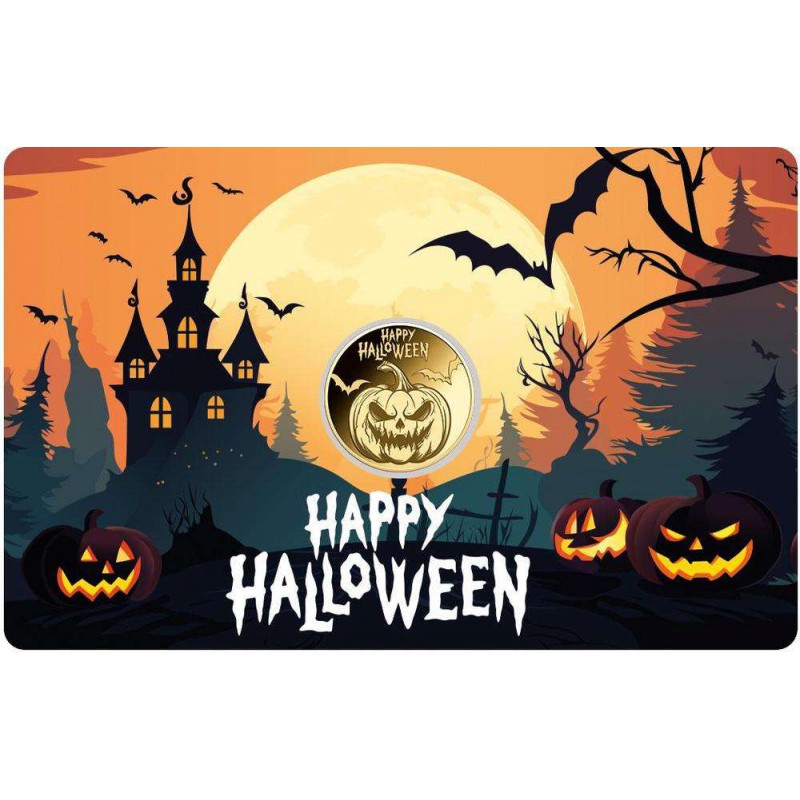 HALLOWEEN PUMPKIN 1/1000 Oz Gold .999 Coin Chad GOLD AND SILVER BULLION