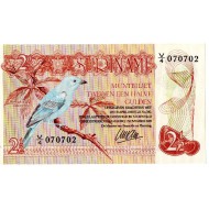 Suriname 1960 2 1/2 Gulden UNC Lizard & Afobaka bird P119