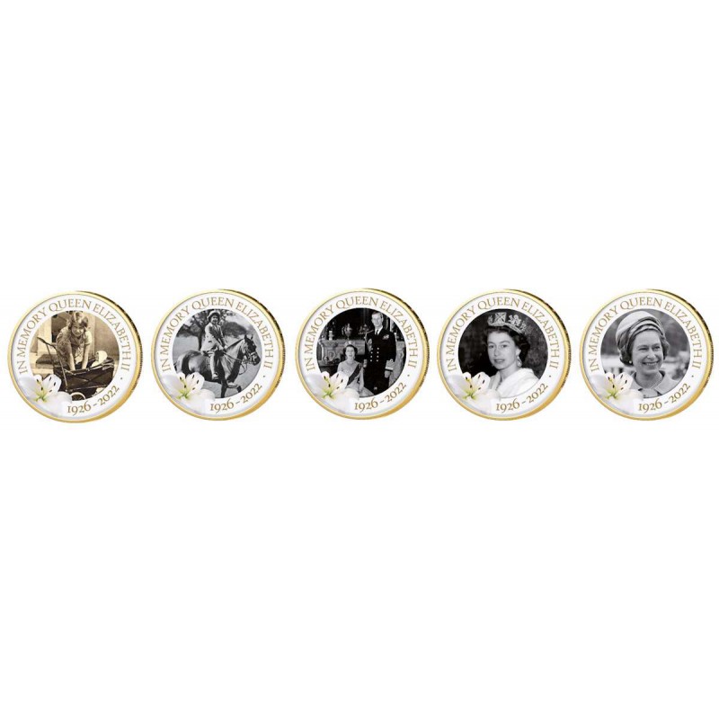 Cook Islands Queen Elizabeth II set collection of 7 colored coins WORLD COINS