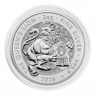 UK 2 oz Silver Coin Tudor Beasts Lion 2026 BU £5