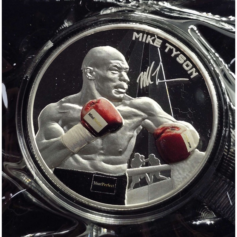 Samoa Mike Tyson Silver 1oz .999 Proof Colored Coin 2024 GOLD AND SILVER BULLION