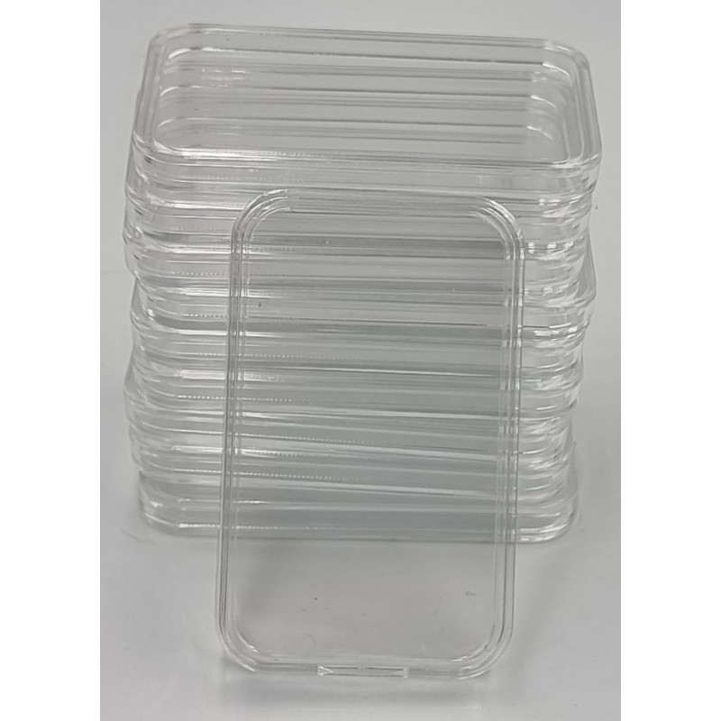 Rectangular Coin Capsules 29 x 50mm for 1 oz ROYAL MINT silver bar 10 PIECES GOLD AND SILVER BULLION