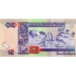 BELIZE 2007 2 DOLLAR QEII P66c UNC QUEEN ELIZABETH II WORLD BANKNOTES