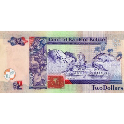 BELIZE 2007 2 DOLLAR QEII P66c UNC QUEEN ELIZABETH II